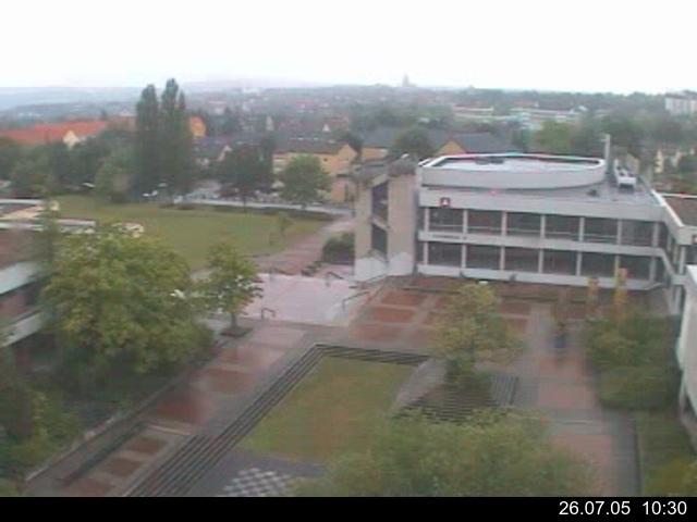 Foto der Webcam: Verwaltungsgeb&auml;ude, Innenhof mit Audimax, H&ouml;rsaal-Geb&auml;ude 1
