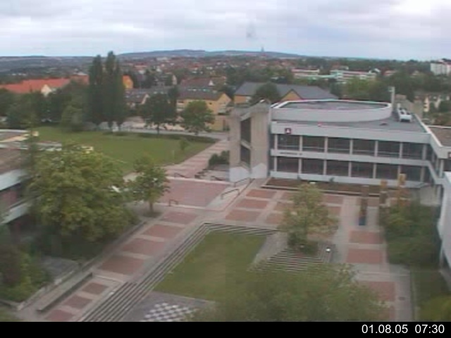 Foto der Webcam: Verwaltungsgeb&auml;ude, Innenhof mit Audimax, H&ouml;rsaal-Geb&auml;ude 1