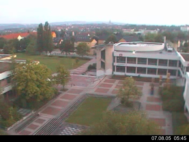Foto der Webcam: Verwaltungsgeb&auml;ude, Innenhof mit Audimax, H&ouml;rsaal-Geb&auml;ude 1