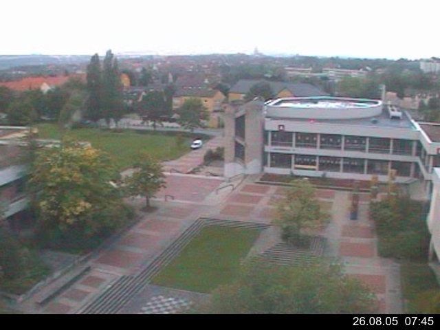Foto der Webcam: Verwaltungsgeb&auml;ude, Innenhof mit Audimax, H&ouml;rsaal-Geb&auml;ude 1