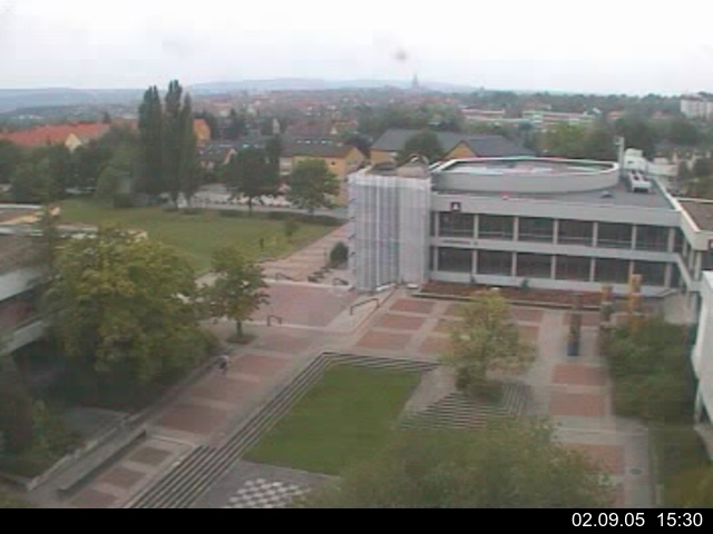 Foto der Webcam: Verwaltungsgeb&auml;ude, Innenhof mit Audimax, H&ouml;rsaal-Geb&auml;ude 1