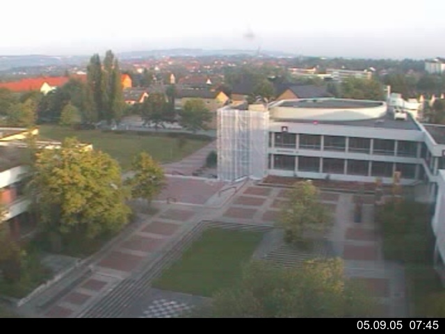 Foto der Webcam: Verwaltungsgeb&auml;ude, Innenhof mit Audimax, H&ouml;rsaal-Geb&auml;ude 1