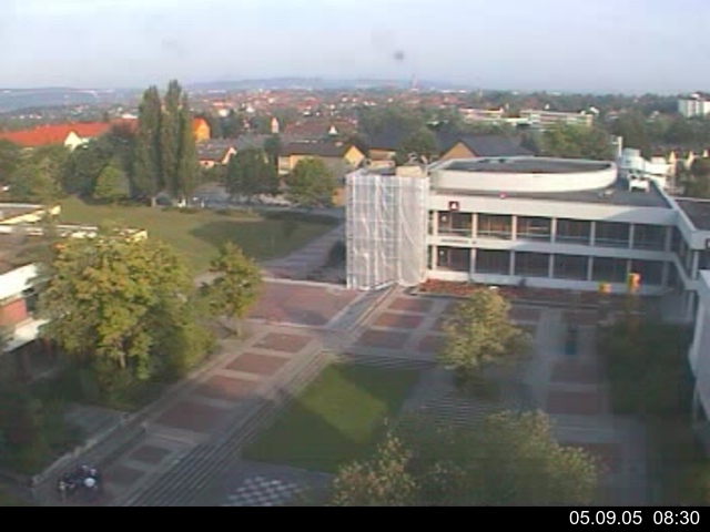 Foto der Webcam: Verwaltungsgeb&auml;ude, Innenhof mit Audimax, H&ouml;rsaal-Geb&auml;ude 1