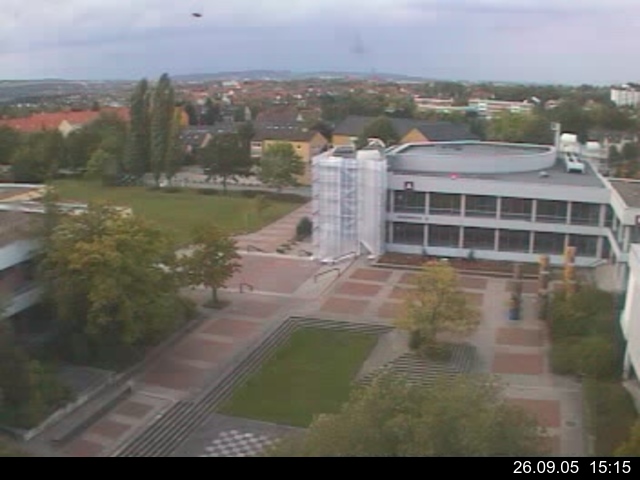 Foto der Webcam: Verwaltungsgeb&auml;ude, Innenhof mit Audimax, H&ouml;rsaal-Geb&auml;ude 1