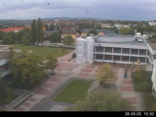 Foto der Webcam: Verwaltungsgeb&auml;ude, Innenhof mit Audimax, H&ouml;rsaal-Geb&auml;ude 1