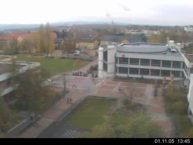 Foto der Webcam: Verwaltungsgeb&auml;ude, Innenhof mit Audimax, H&ouml;rsaal-Geb&auml;ude 1