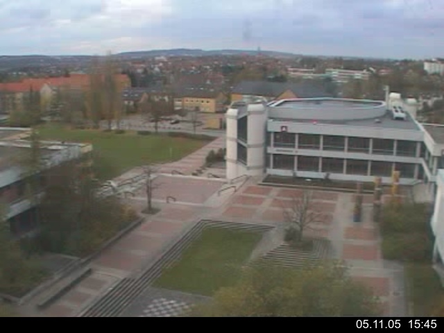 Foto der Webcam: Verwaltungsgeb&auml;ude, Innenhof mit Audimax, H&ouml;rsaal-Geb&auml;ude 1