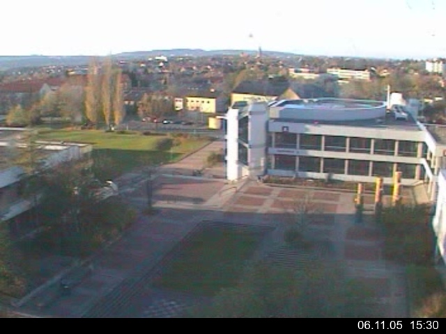 Foto der Webcam: Verwaltungsgeb&auml;ude, Innenhof mit Audimax, H&ouml;rsaal-Geb&auml;ude 1