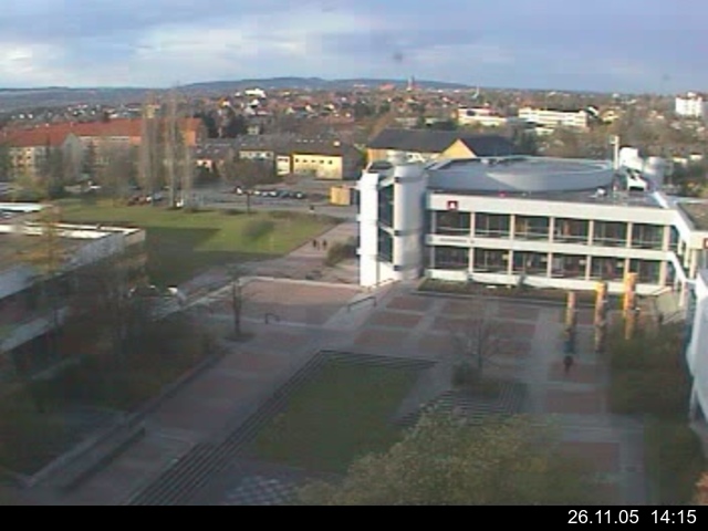 Foto der Webcam: Verwaltungsgeb&auml;ude, Innenhof mit Audimax, H&ouml;rsaal-Geb&auml;ude 1