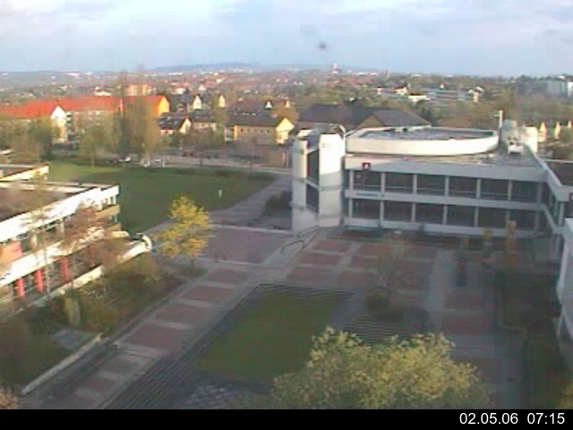 Foto der Webcam: Verwaltungsgeb&auml;ude, Innenhof mit Audimax, H&ouml;rsaal-Geb&auml;ude 1