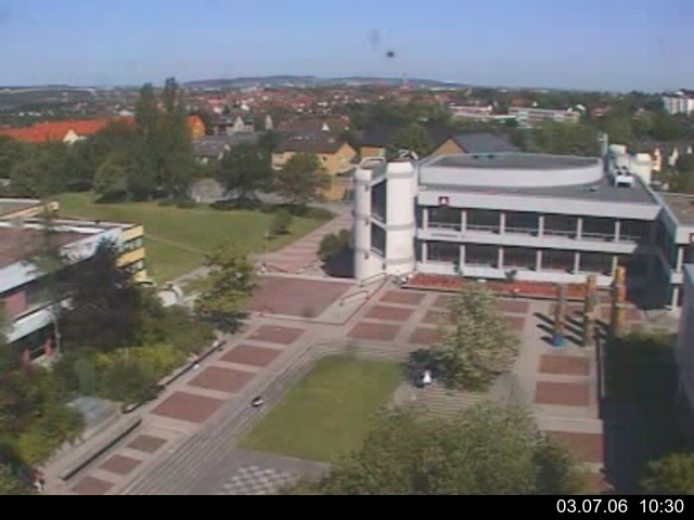 Foto der Webcam: Verwaltungsgeb&auml;ude, Innenhof mit Audimax, H&ouml;rsaal-Geb&auml;ude 1
