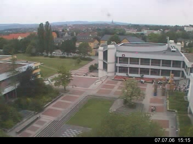 Foto der Webcam: Verwaltungsgeb&auml;ude, Innenhof mit Audimax, H&ouml;rsaal-Geb&auml;ude 1