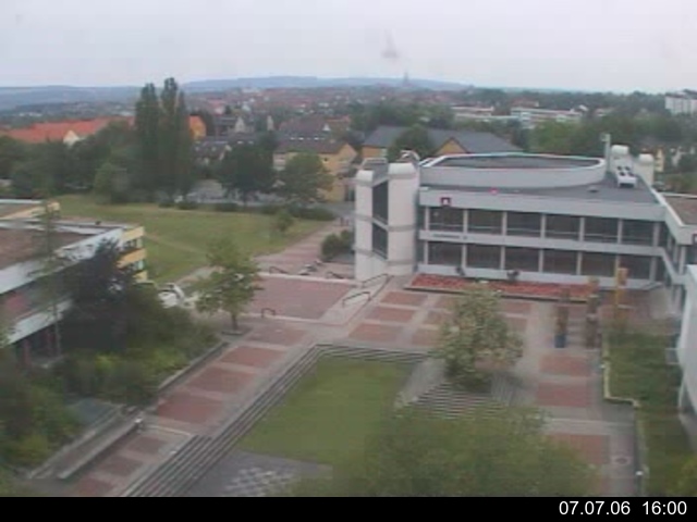 Foto der Webcam: Verwaltungsgeb&auml;ude, Innenhof mit Audimax, H&ouml;rsaal-Geb&auml;ude 1