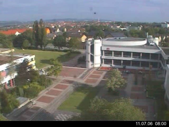 Foto der Webcam: Verwaltungsgeb&auml;ude, Innenhof mit Audimax, H&ouml;rsaal-Geb&auml;ude 1