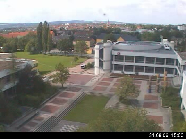Foto der Webcam: Verwaltungsgeb&auml;ude, Innenhof mit Audimax, H&ouml;rsaal-Geb&auml;ude 1