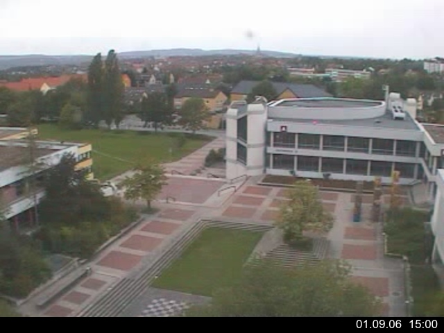 Foto der Webcam: Verwaltungsgeb&auml;ude, Innenhof mit Audimax, H&ouml;rsaal-Geb&auml;ude 1
