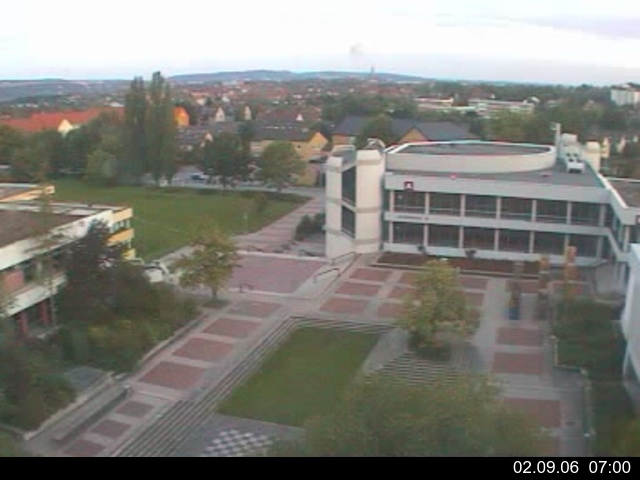 Foto der Webcam: Verwaltungsgeb&auml;ude, Innenhof mit Audimax, H&ouml;rsaal-Geb&auml;ude 1