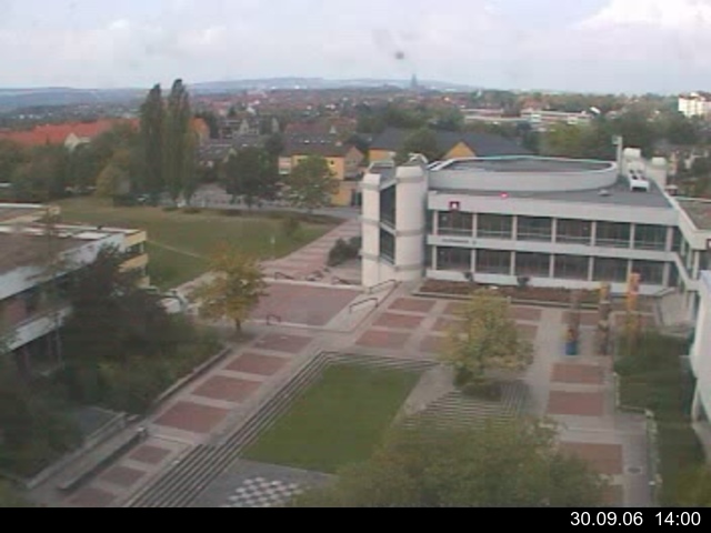Foto der Webcam: Verwaltungsgeb&auml;ude, Innenhof mit Audimax, H&ouml;rsaal-Geb&auml;ude 1