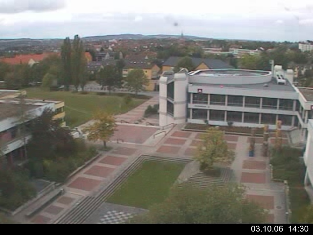 Foto der Webcam: Verwaltungsgeb&auml;ude, Innenhof mit Audimax, H&ouml;rsaal-Geb&auml;ude 1