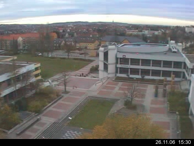 Foto der Webcam: Verwaltungsgeb&auml;ude, Innenhof mit Audimax, H&ouml;rsaal-Geb&auml;ude 1