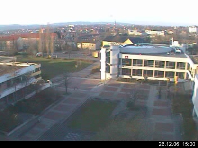 Foto der Webcam: Verwaltungsgeb&auml;ude, Innenhof mit Audimax, H&ouml;rsaal-Geb&auml;ude 1