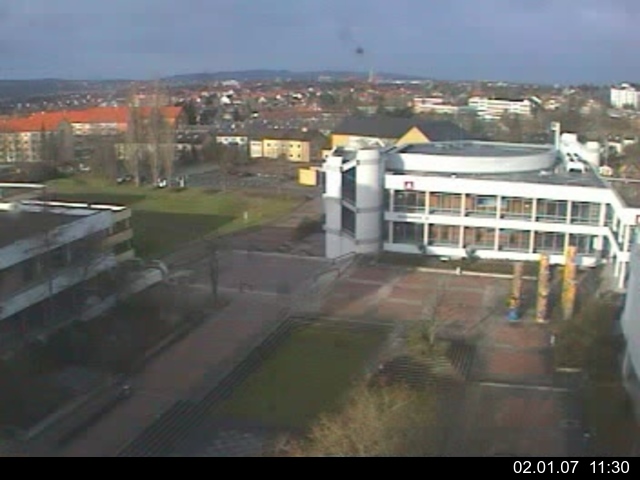 Foto der Webcam: Verwaltungsgeb&auml;ude, Innenhof mit Audimax, H&ouml;rsaal-Geb&auml;ude 1