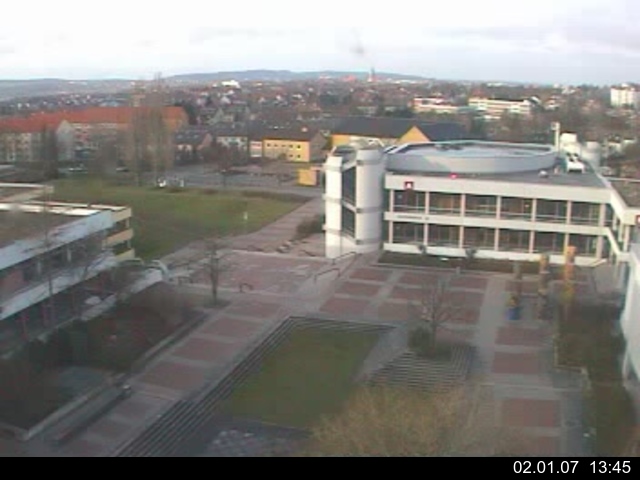 Foto der Webcam: Verwaltungsgeb&auml;ude, Innenhof mit Audimax, H&ouml;rsaal-Geb&auml;ude 1
