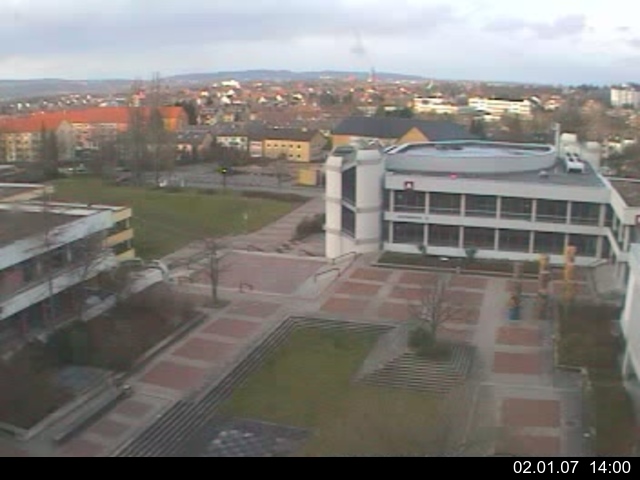 Foto der Webcam: Verwaltungsgeb&auml;ude, Innenhof mit Audimax, H&ouml;rsaal-Geb&auml;ude 1