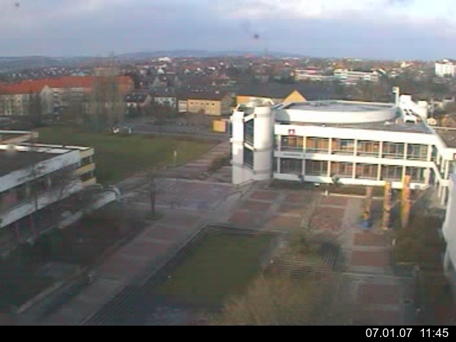 Foto der Webcam: Verwaltungsgeb&auml;ude, Innenhof mit Audimax, H&ouml;rsaal-Geb&auml;ude 1