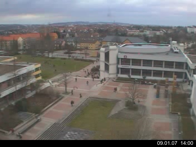 Foto der Webcam: Verwaltungsgeb&auml;ude, Innenhof mit Audimax, H&ouml;rsaal-Geb&auml;ude 1