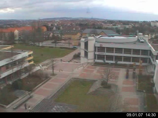 Foto der Webcam: Verwaltungsgeb&auml;ude, Innenhof mit Audimax, H&ouml;rsaal-Geb&auml;ude 1