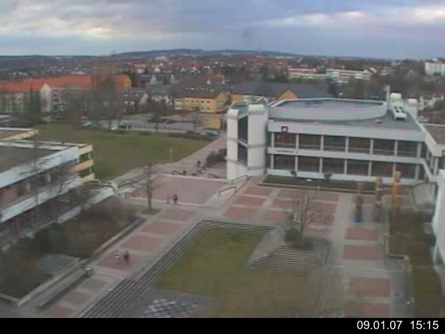 Foto der Webcam: Verwaltungsgeb&auml;ude, Innenhof mit Audimax, H&ouml;rsaal-Geb&auml;ude 1