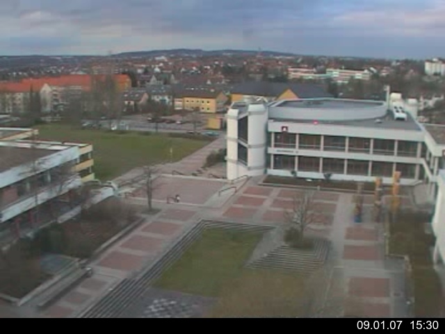Foto der Webcam: Verwaltungsgeb&auml;ude, Innenhof mit Audimax, H&ouml;rsaal-Geb&auml;ude 1