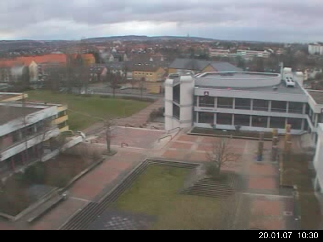 Foto der Webcam: Verwaltungsgeb&auml;ude, Innenhof mit Audimax, H&ouml;rsaal-Geb&auml;ude 1