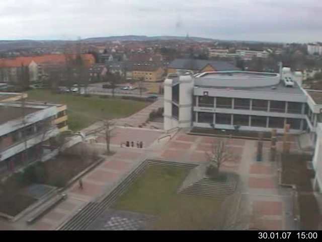 Foto der Webcam: Verwaltungsgeb&auml;ude, Innenhof mit Audimax, H&ouml;rsaal-Geb&auml;ude 1