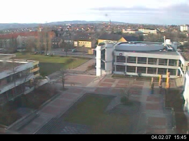 Foto der Webcam: Verwaltungsgeb&auml;ude, Innenhof mit Audimax, H&ouml;rsaal-Geb&auml;ude 1
