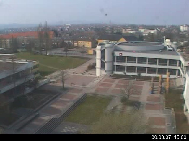 Foto der Webcam: Verwaltungsgeb&auml;ude, Innenhof mit Audimax, H&ouml;rsaal-Geb&auml;ude 1