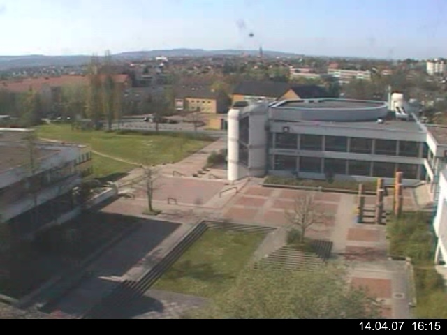 Foto der Webcam: Verwaltungsgeb&auml;ude, Innenhof mit Audimax, H&ouml;rsaal-Geb&auml;ude 1