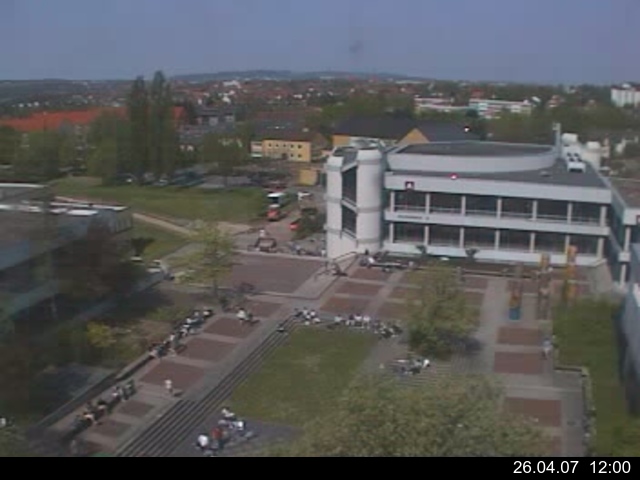 Foto der Webcam: Verwaltungsgeb&auml;ude, Innenhof mit Audimax, H&ouml;rsaal-Geb&auml;ude 1