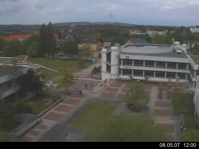 Foto der Webcam: Verwaltungsgeb&auml;ude, Innenhof mit Audimax, H&ouml;rsaal-Geb&auml;ude 1