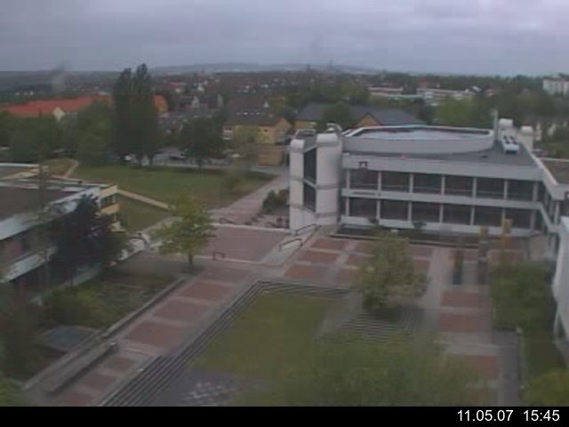 Foto der Webcam: Verwaltungsgeb&auml;ude, Innenhof mit Audimax, H&ouml;rsaal-Geb&auml;ude 1