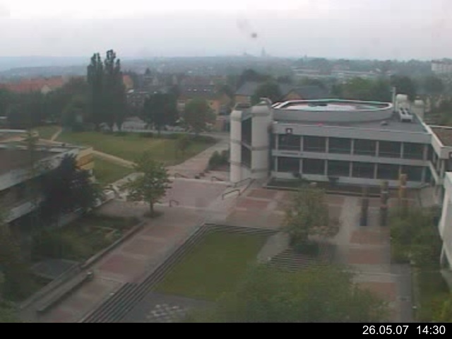 Foto der Webcam: Verwaltungsgeb&auml;ude, Innenhof mit Audimax, H&ouml;rsaal-Geb&auml;ude 1