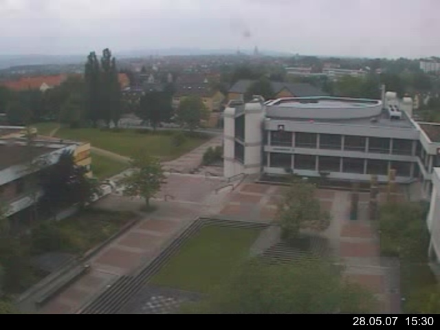 Foto der Webcam: Verwaltungsgeb&auml;ude, Innenhof mit Audimax, H&ouml;rsaal-Geb&auml;ude 1
