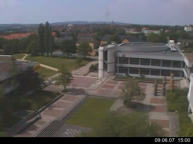 Foto der Webcam: Verwaltungsgeb&auml;ude, Innenhof mit Audimax, H&ouml;rsaal-Geb&auml;ude 1