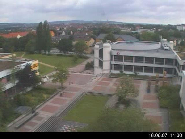 Foto der Webcam: Verwaltungsgeb&auml;ude, Innenhof mit Audimax, H&ouml;rsaal-Geb&auml;ude 1