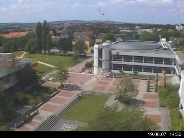 Foto der Webcam: Verwaltungsgeb&auml;ude, Innenhof mit Audimax, H&ouml;rsaal-Geb&auml;ude 1