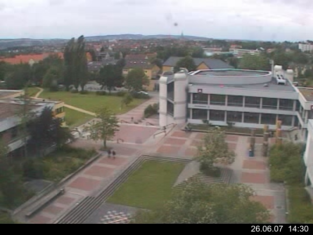 Foto der Webcam: Verwaltungsgeb&auml;ude, Innenhof mit Audimax, H&ouml;rsaal-Geb&auml;ude 1