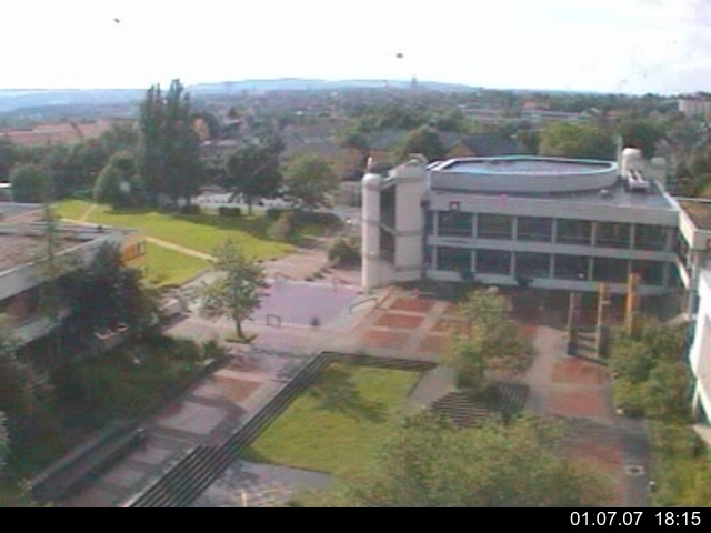 Foto der Webcam: Verwaltungsgeb&auml;ude, Innenhof mit Audimax, H&ouml;rsaal-Geb&auml;ude 1