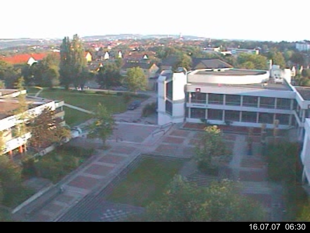 Foto der Webcam: Verwaltungsgeb&auml;ude, Innenhof mit Audimax, H&ouml;rsaal-Geb&auml;ude 1