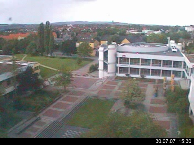 Foto der Webcam: Verwaltungsgeb&auml;ude, Innenhof mit Audimax, H&ouml;rsaal-Geb&auml;ude 1